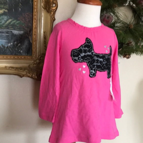 Jumping Beans Pink Long Sleeve Scottish Dog Blouse - Picture 2 of 6